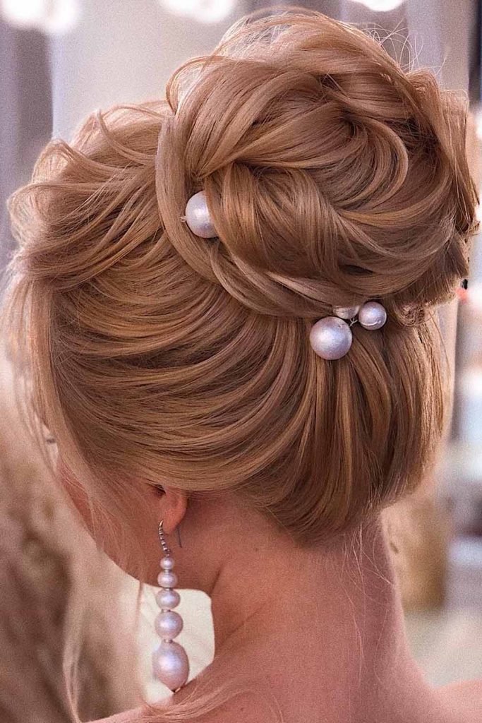 Wedding Updo With Pearls