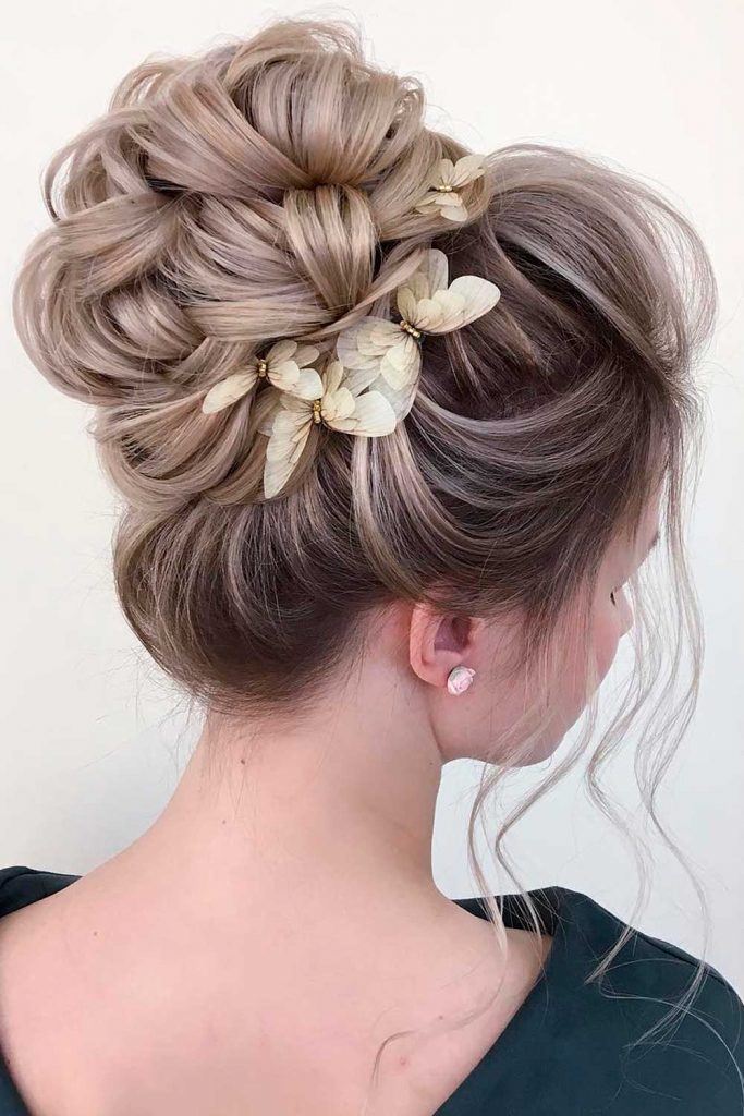 High Bun With Butterflies