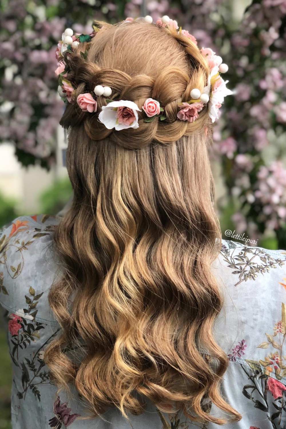 Flowered Braided Crown