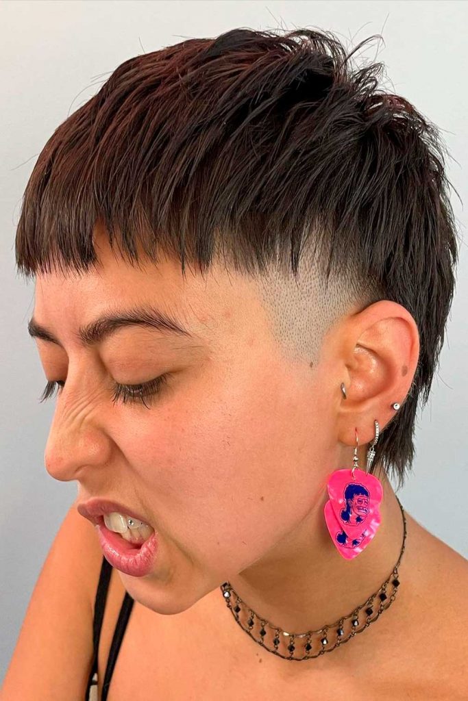 Short Hairstyle With Shaved Temple