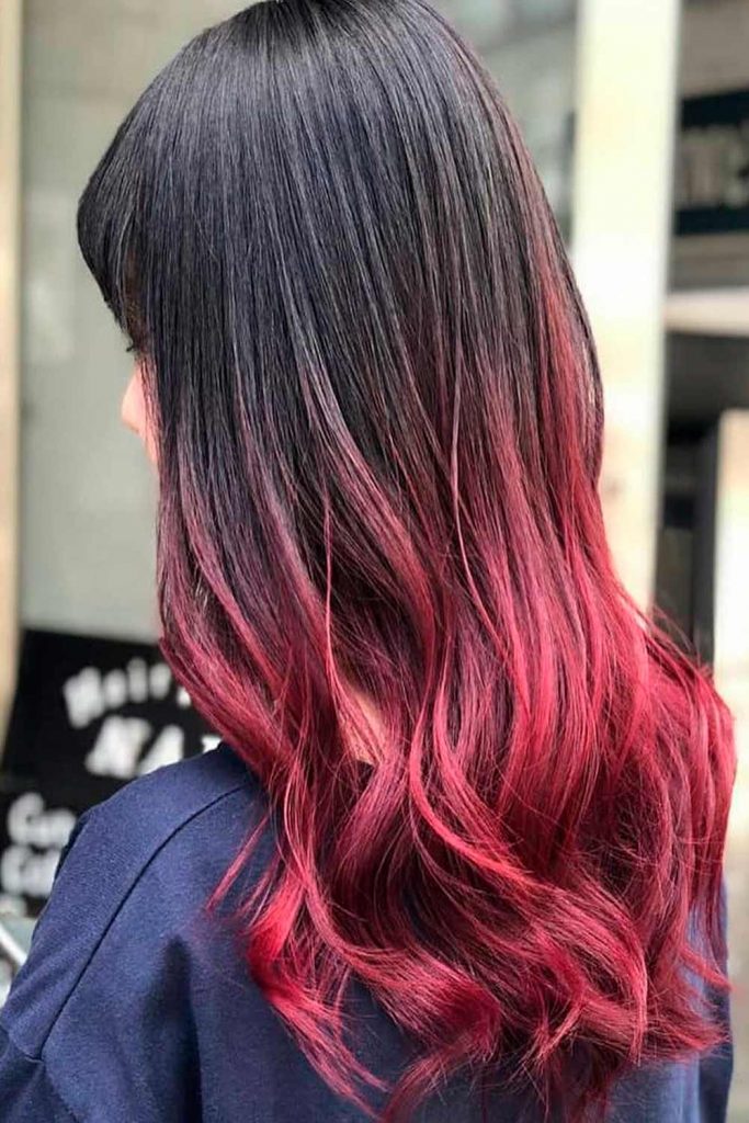 Burgundy And Black Ombre