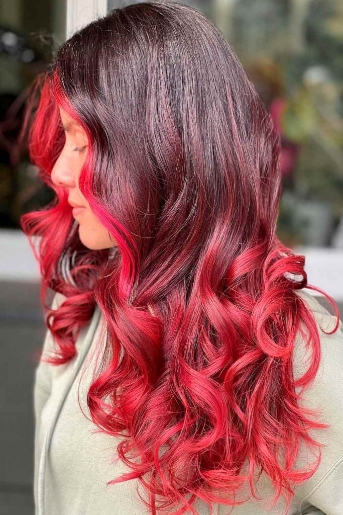 Black Red Ombre Hair