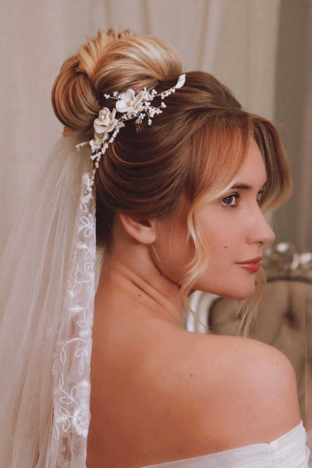 Wedding Updo for Long Hair with Veils
