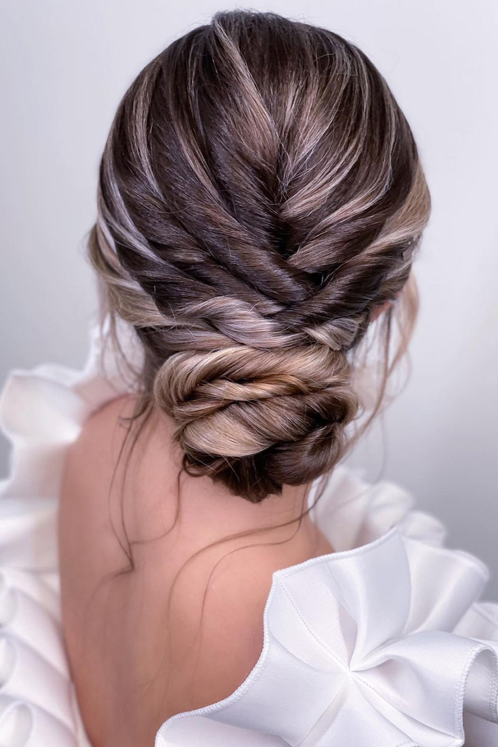 Twisted Updo wedding hairstyles for long hair