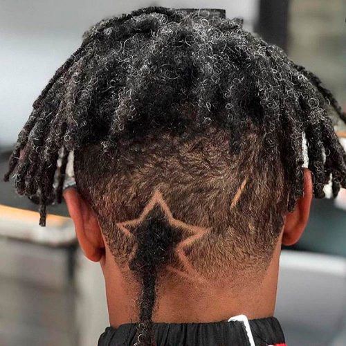 Afro Dreads With Star Patterned Undercut