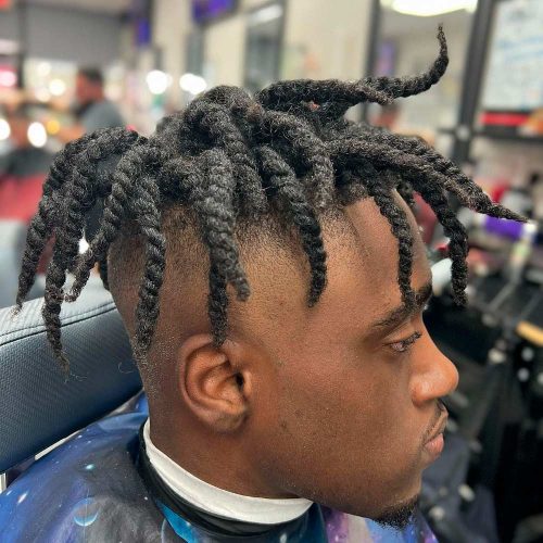 Amazing Up Styled Dreads With Fade Undercut