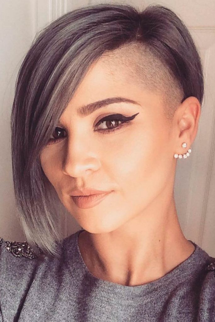 Asymmetrical Straight Dark Gray Pixie