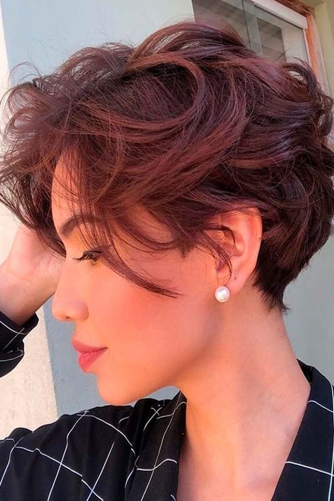 Deep Brown Pixie Cut