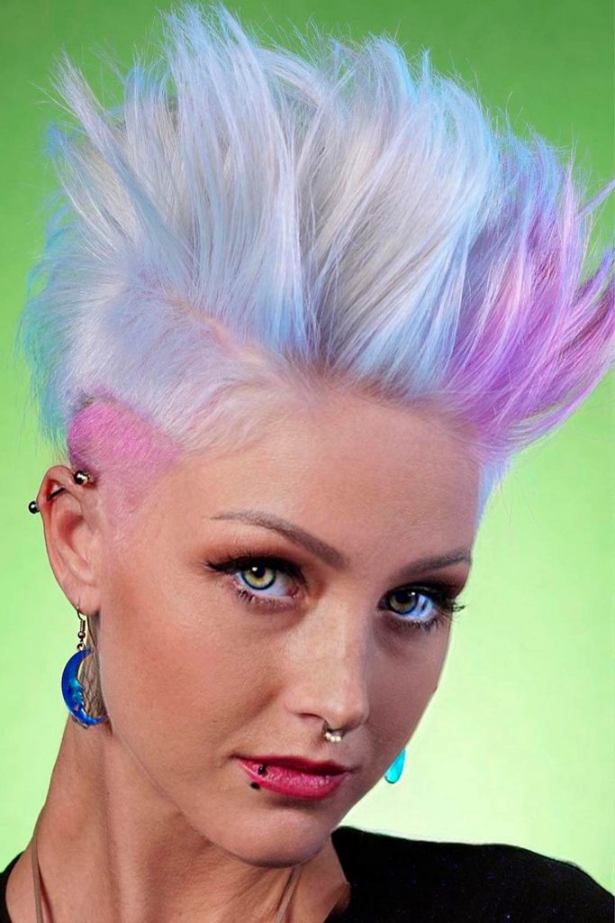 Neon Pinky Blonde Punky Pixie With Undercut