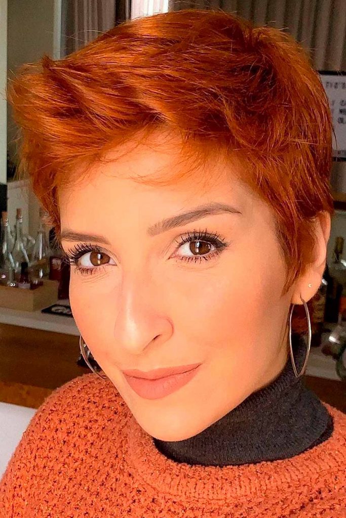 Pixie Cut with Copper Short Layers