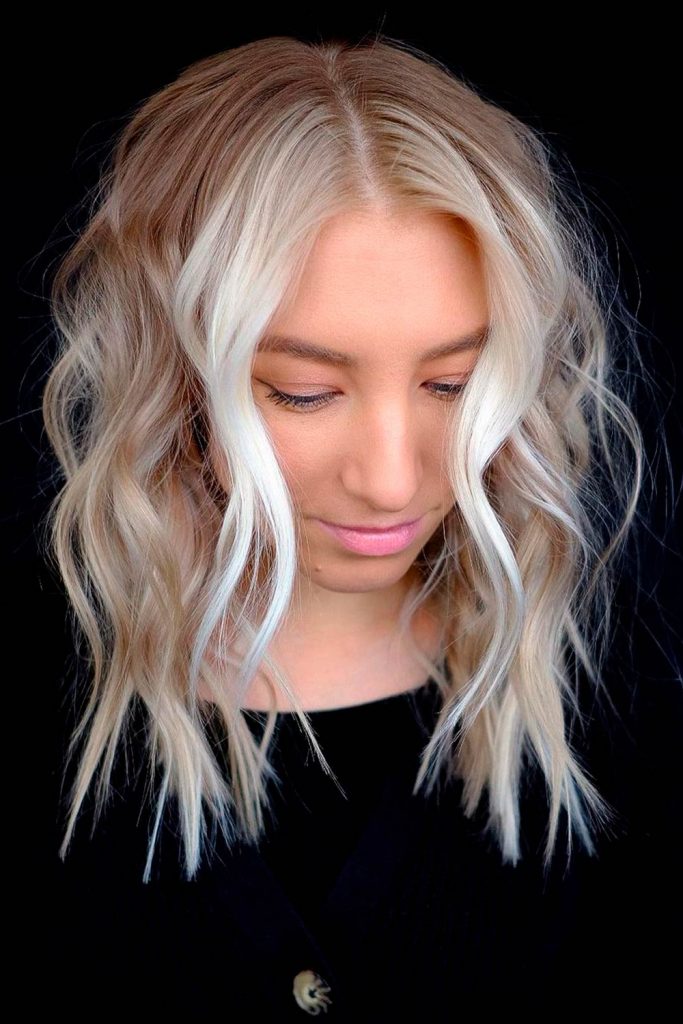 Blonde Hair Color with Skunk Stripes
