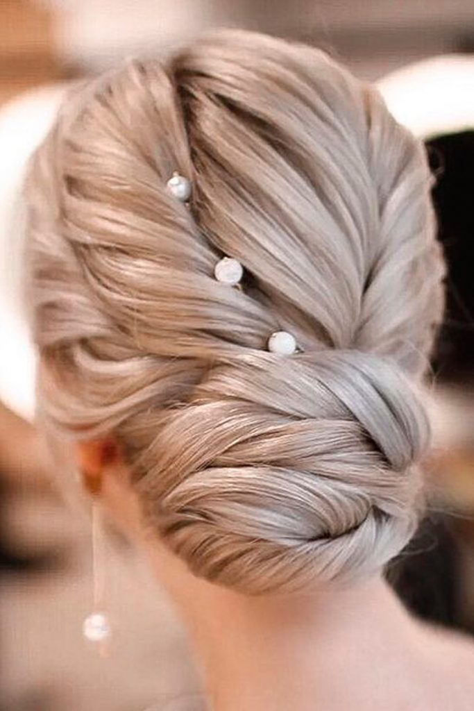 Twisted Braid Into Low Bun For Thick Hair