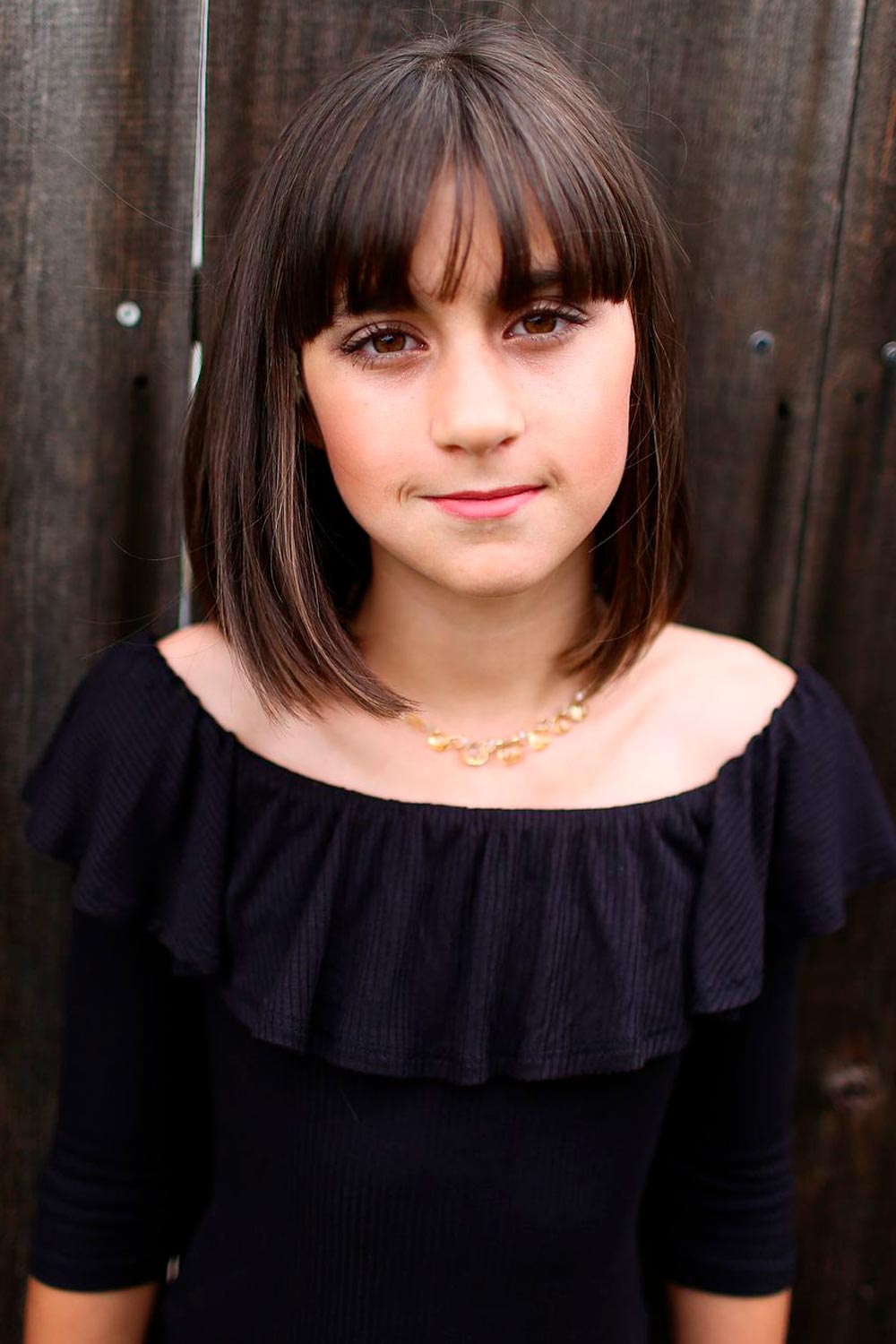 Lob Haircut with Arched Bangs