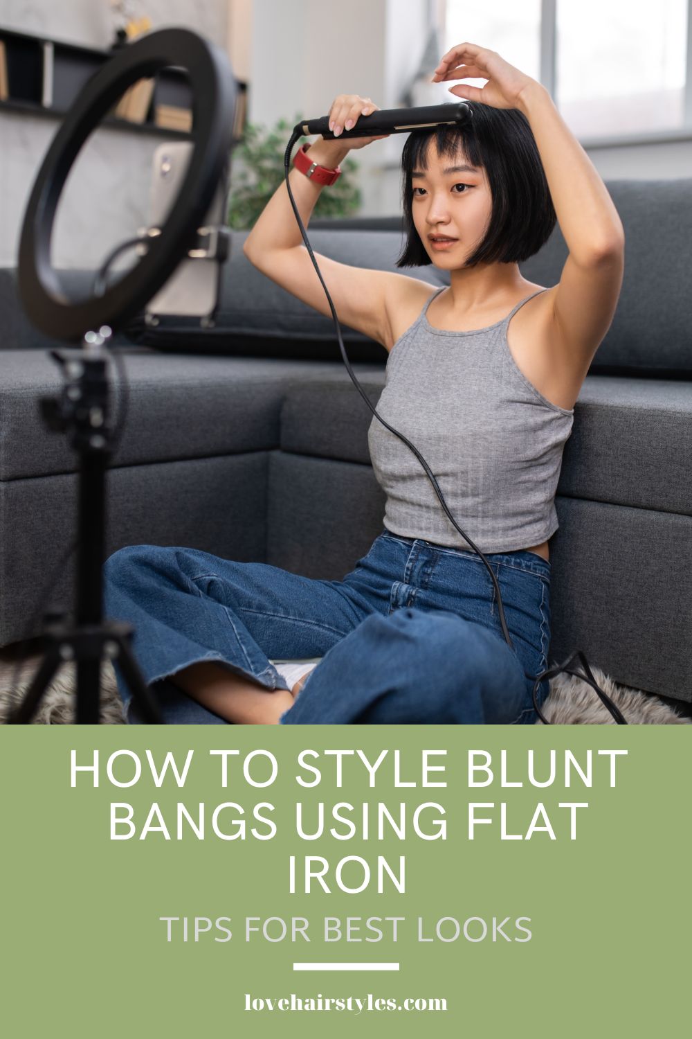 Style Blunt Bangs Using Flat Iron