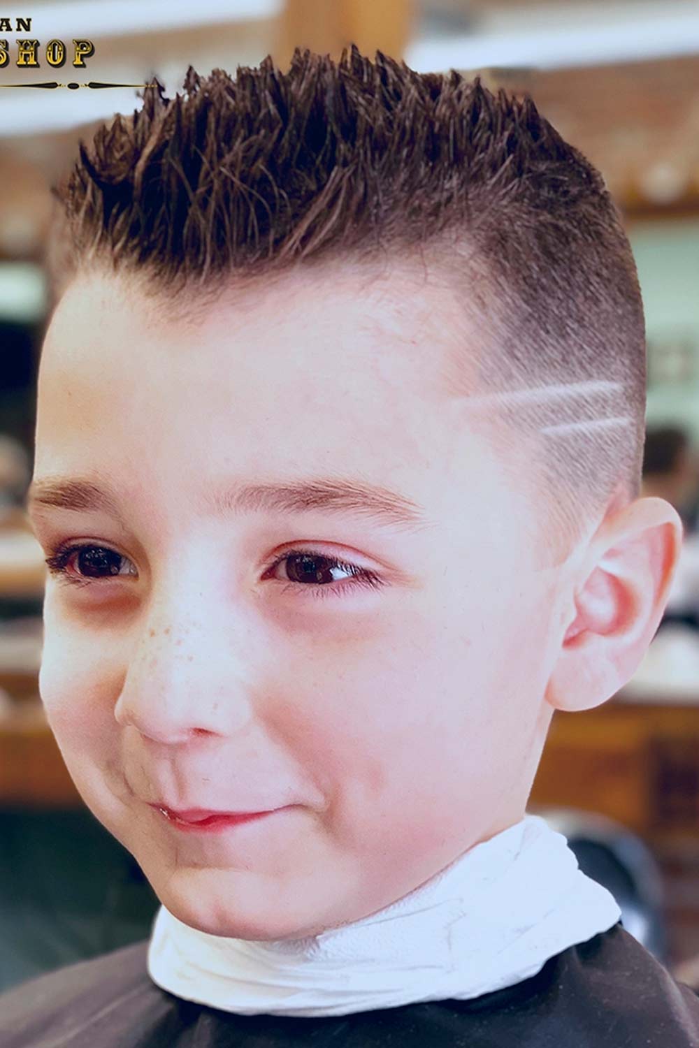 Fade Cut For Thick Hair With Shaved-Side Patterns
