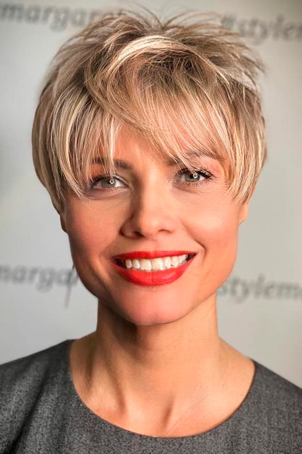 Feathery Bangs with a Shaggy Pixie