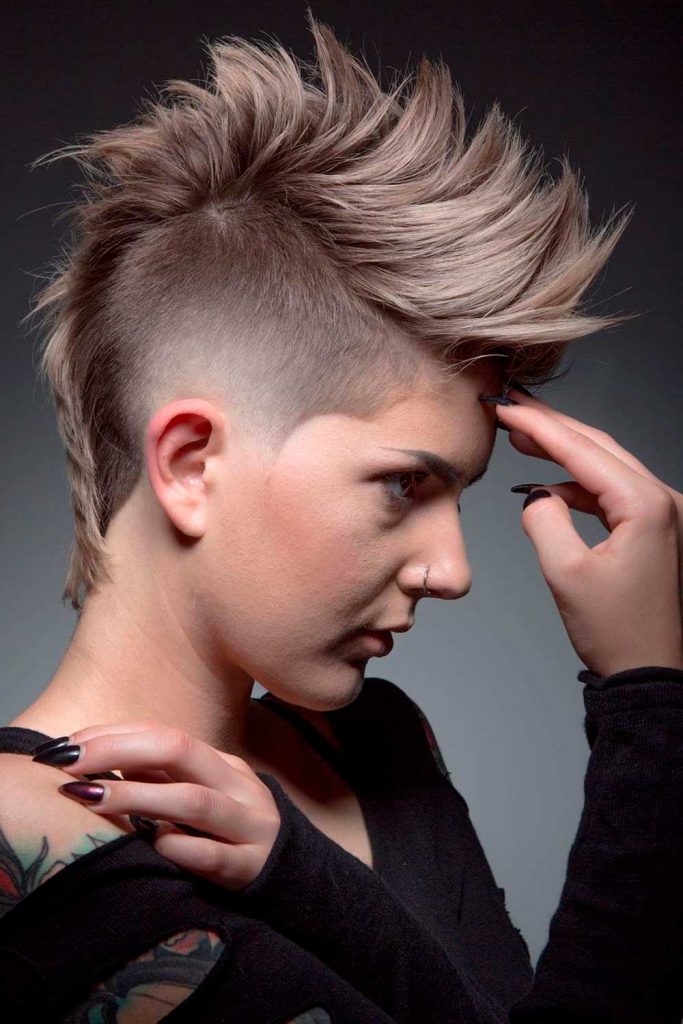 Punky Styled Mullet With Faux-Hawk