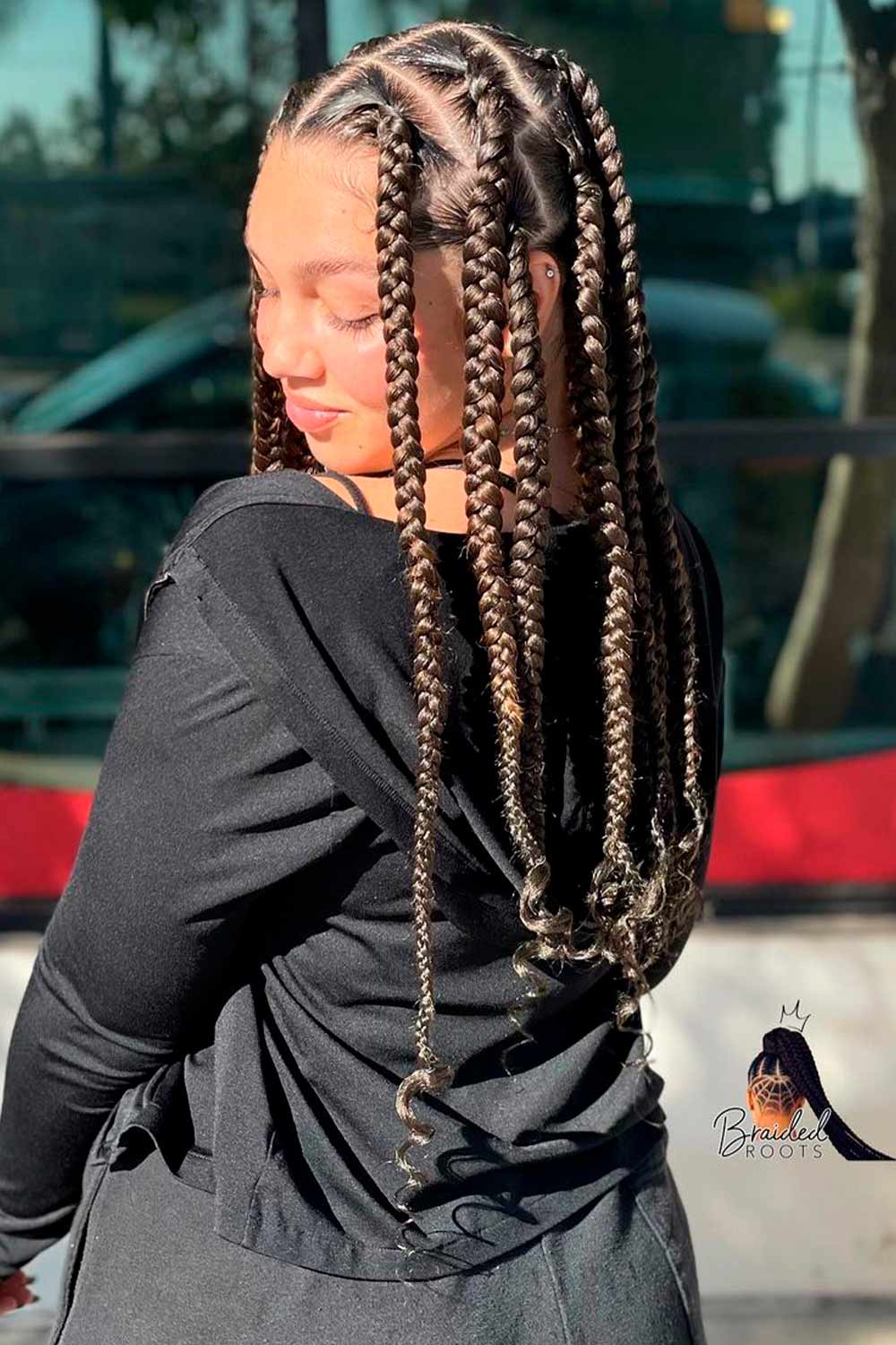 Large Jumbo Knotless Braids