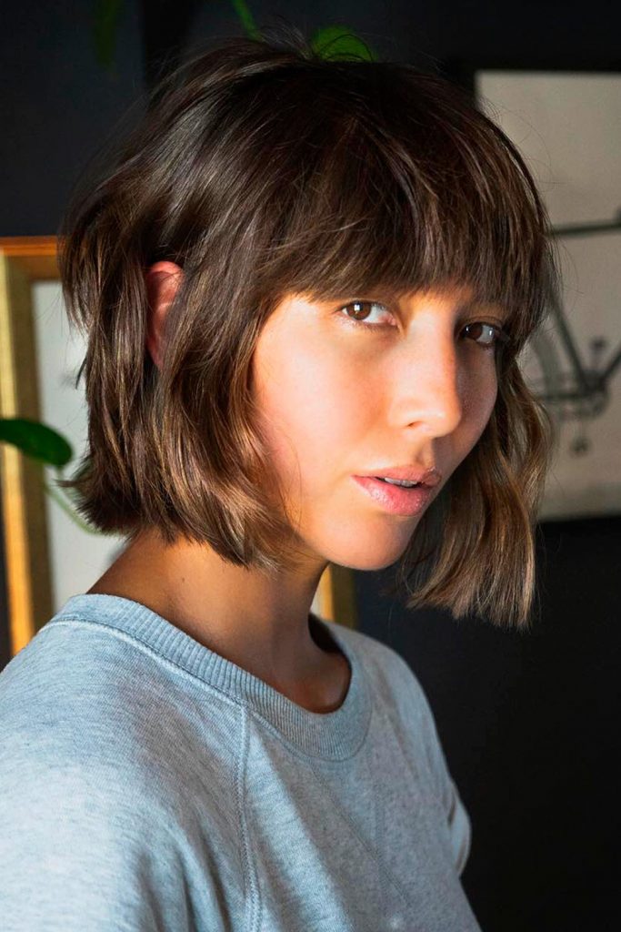 Chin-Length Layered Bob and Bangs