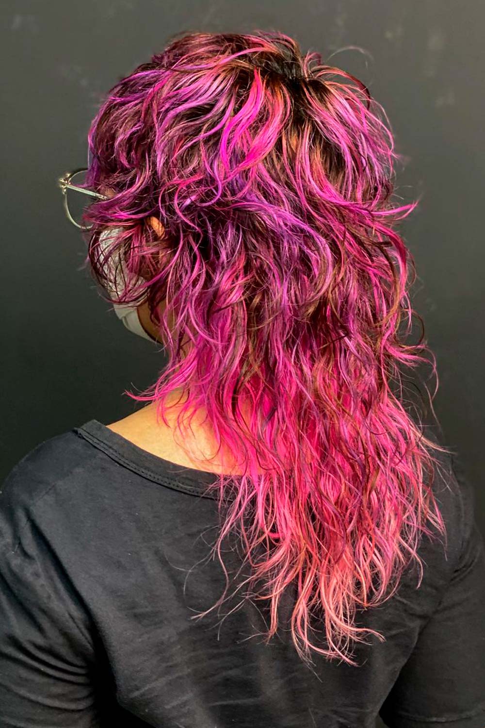 Long Pink Purple Wolf Haircut