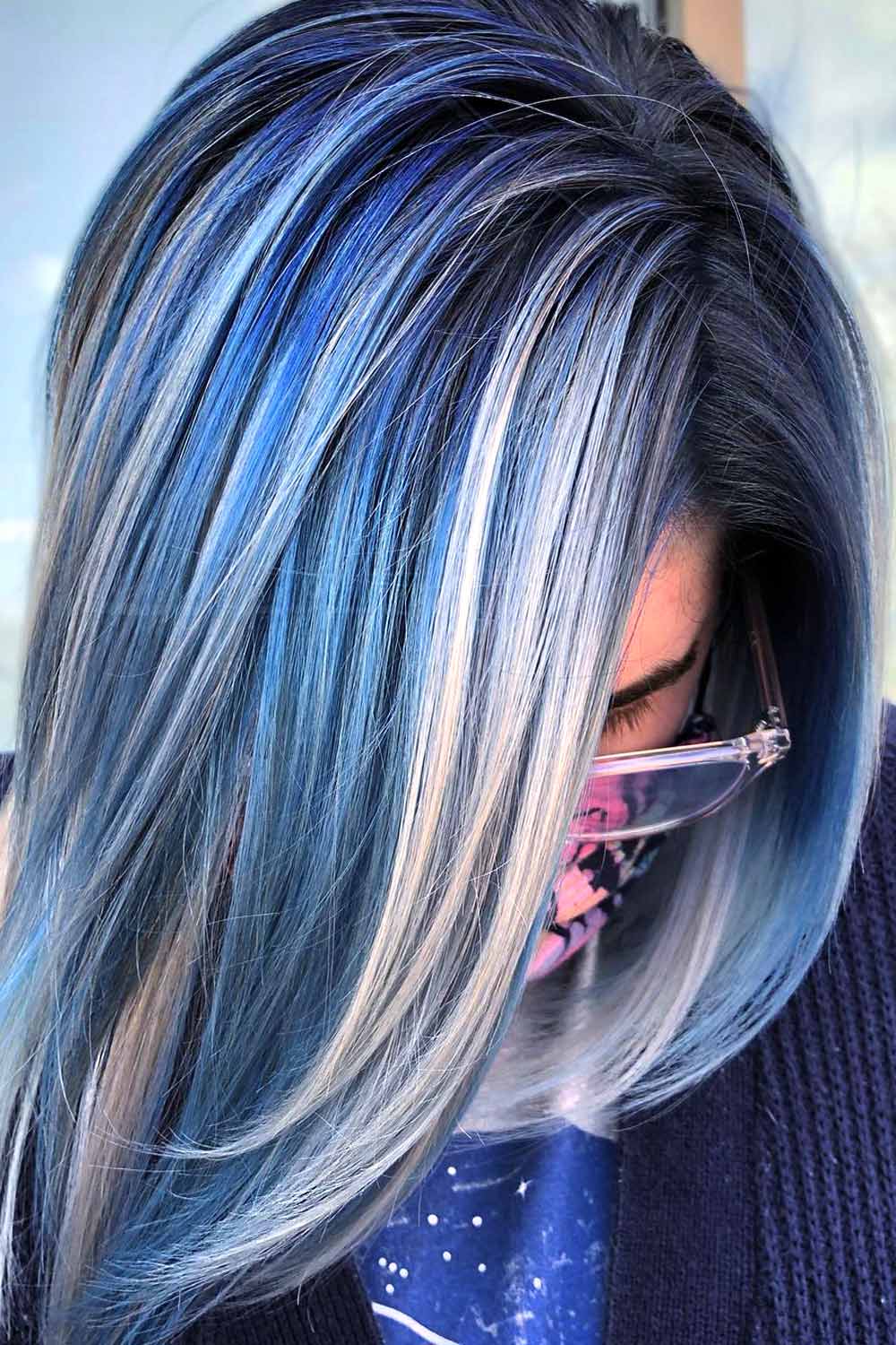 Black and Blonde Hair with Colorful Streaks #blackandblondehair #blackhair #blondehair