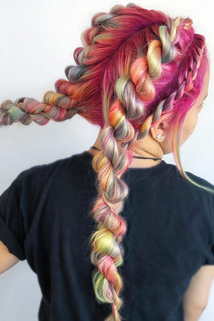 Colorful Rope Rave Braids 
