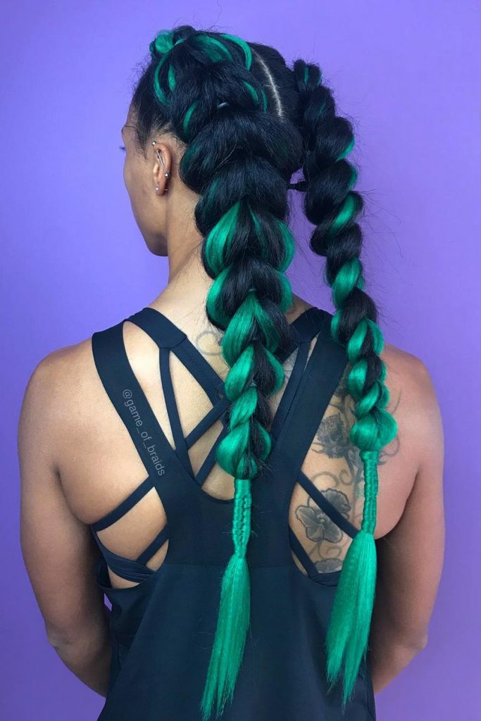 Double Extra Long Pull-Through Turquoise Braids