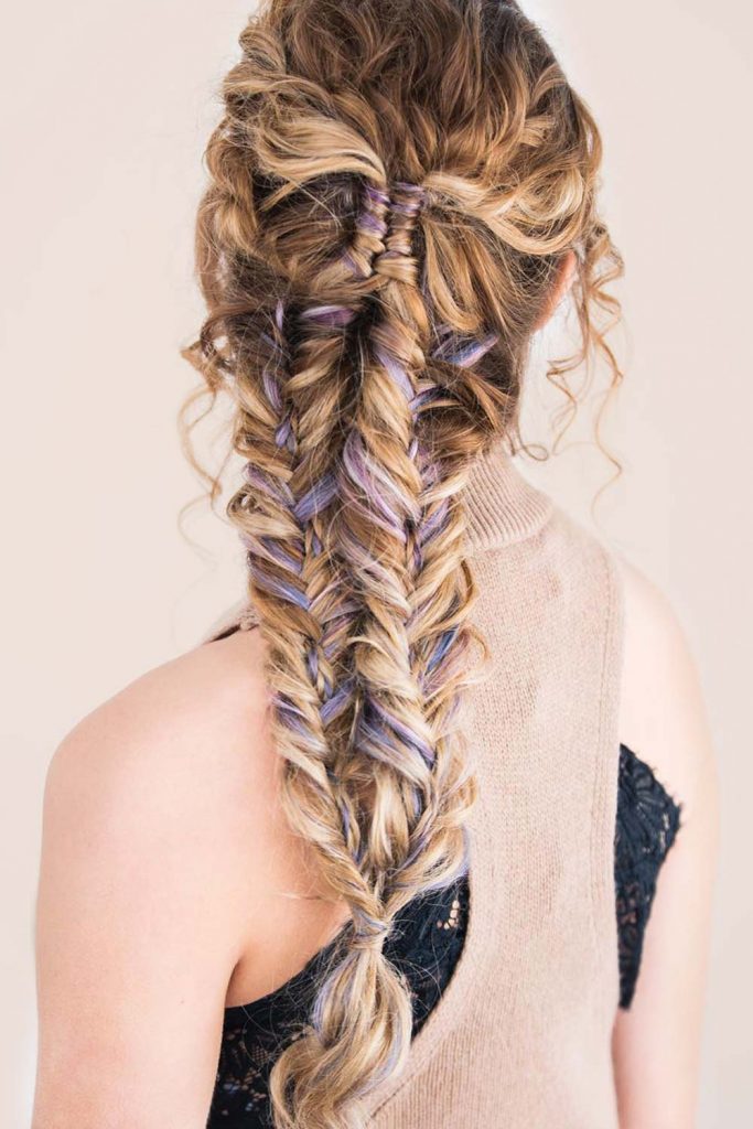 Casual Fishtail Braid with Highlights