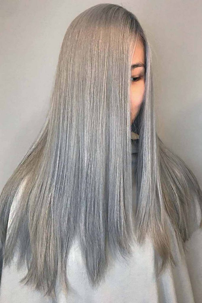 Light Gray Hair #haircolorchart #haircolor #haircolorchatwoman