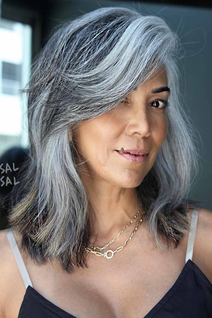 Salt and Pepper Hair #haircolorchart #haircolor #haircolorchatwoman