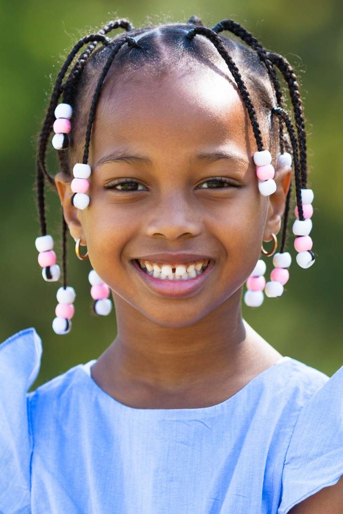 Tiny Kids Braids with Beads