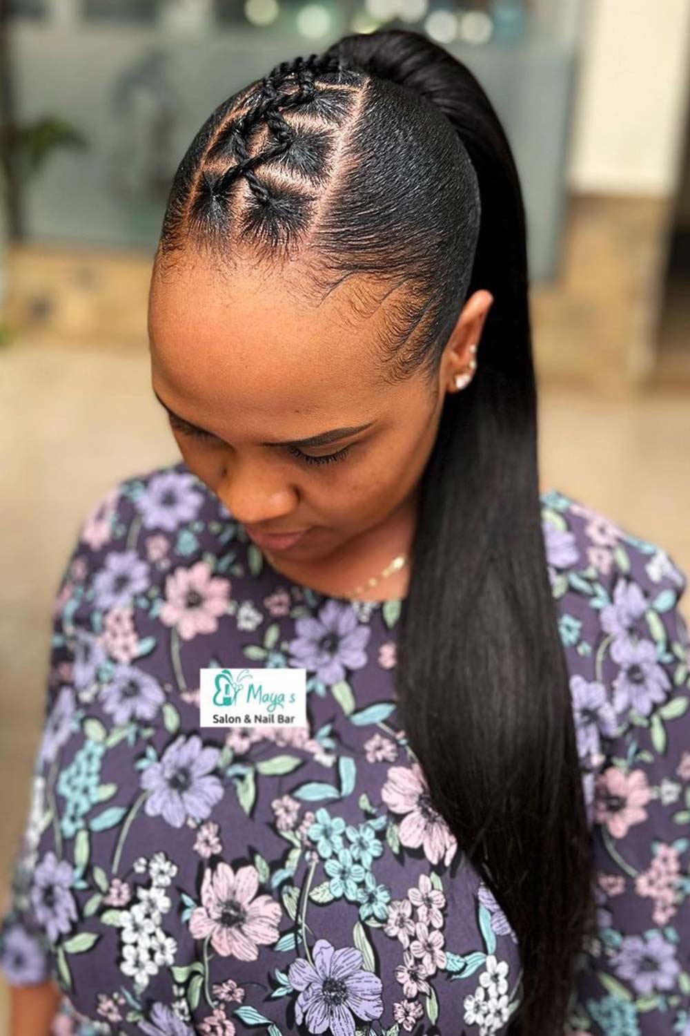 Sleek Criss Cross Box Braids Ponytail