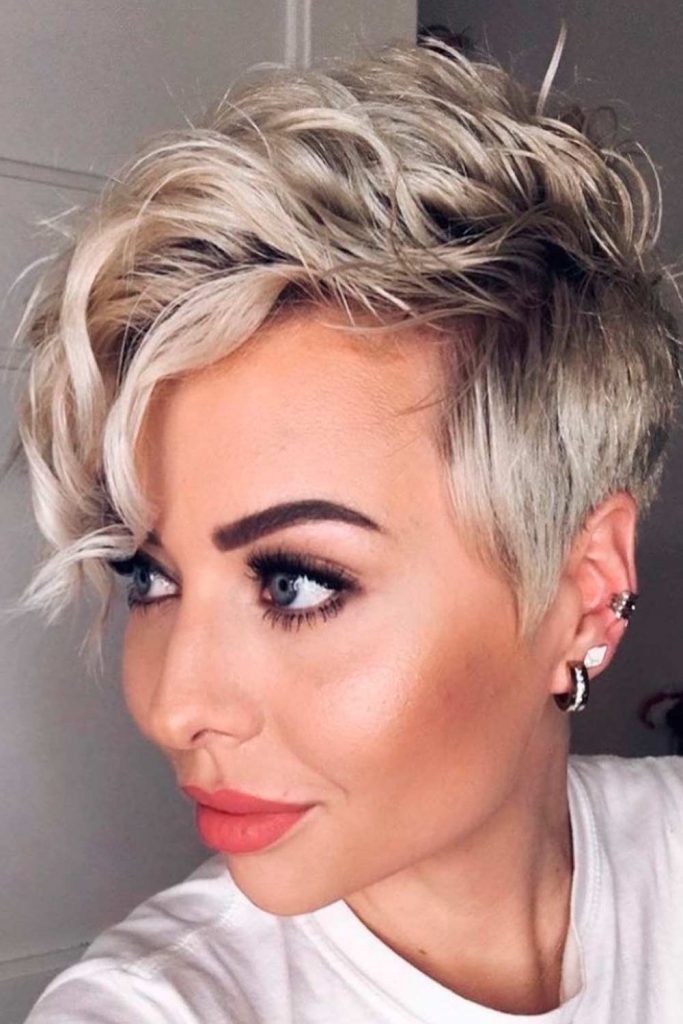 Messy Blonde Long Pixie
