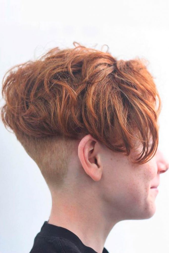 Medium Length Two Block Haircut For Reddish Hair 