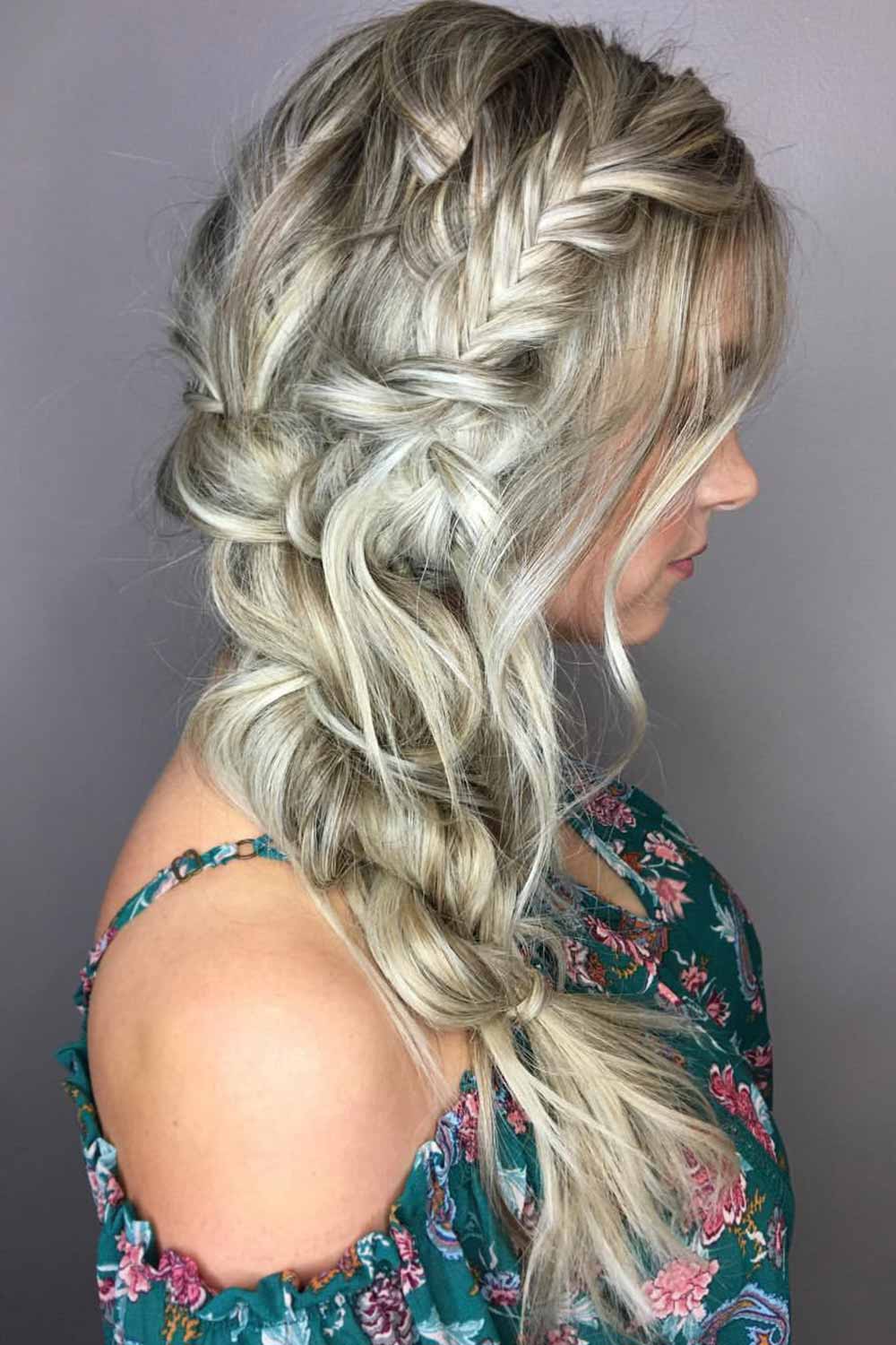 Side Twisted Style with French Braid