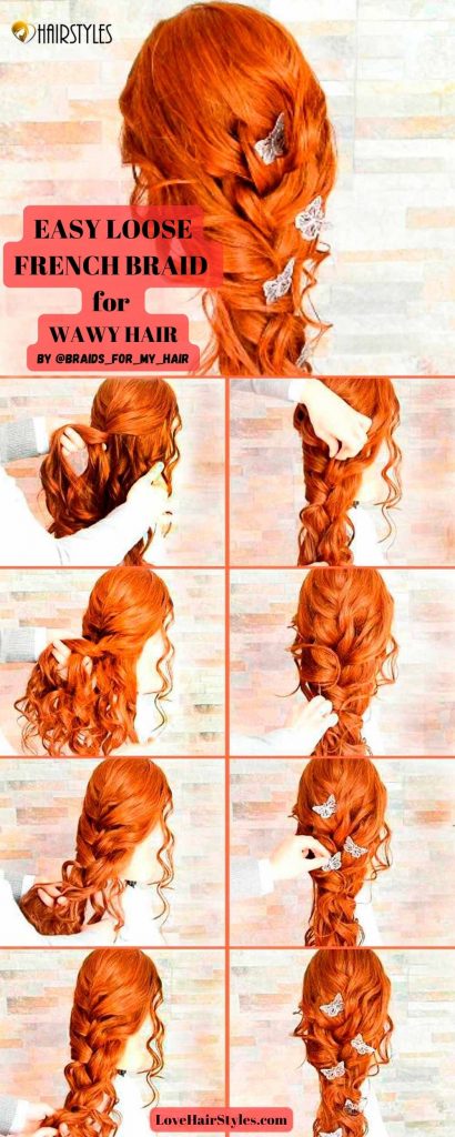 Easy Loose French Braid For Wavy Hair 