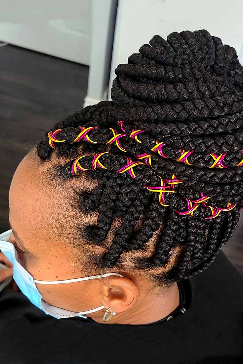 Rubber Band Hairstyles with Long Box Braids Read #rubberbandhairstyles #naturalhairstyles #kidshairstyles
