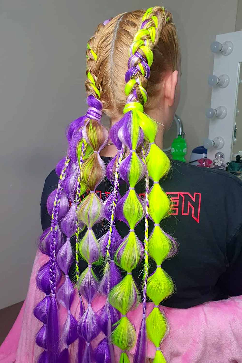 Rubber Band Hairstyles for Bubble Ponytails Purple #rubberbandhairstyles #naturalhairstyles #kidshairstyles