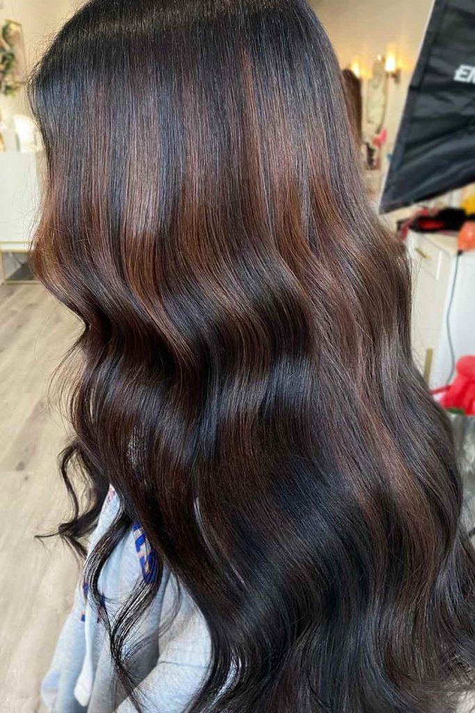 Brown Hair With Black Highlights #blackhairwithhighlights #hairwithhighlights #brown