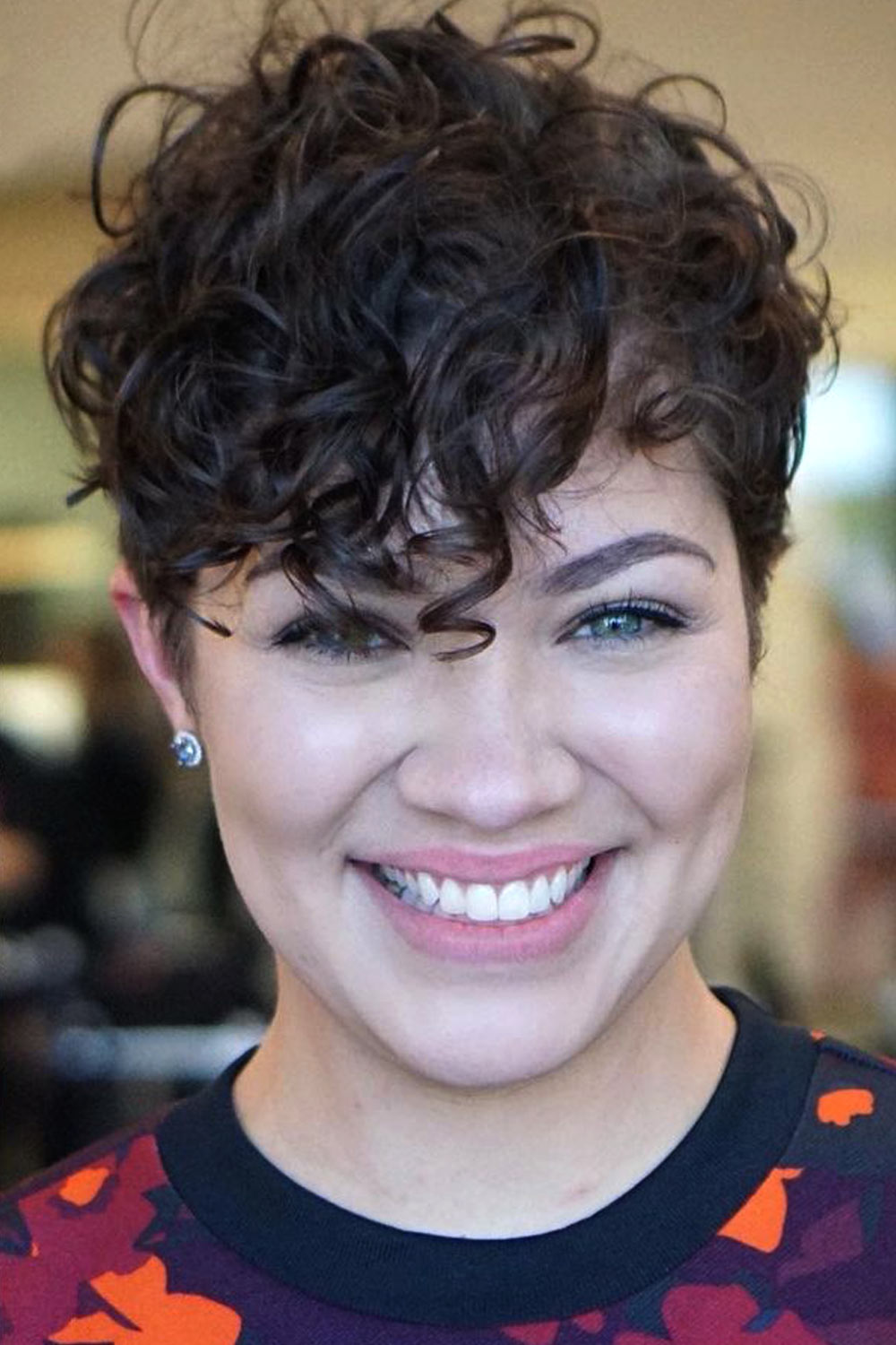 Side Curly Bangs with Pixie