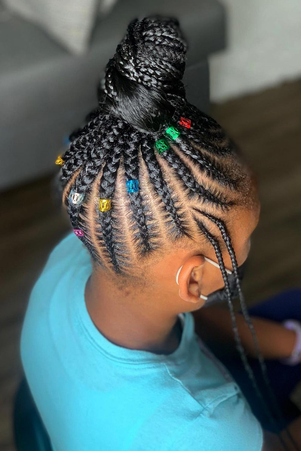 Braided Top Knot with Beads