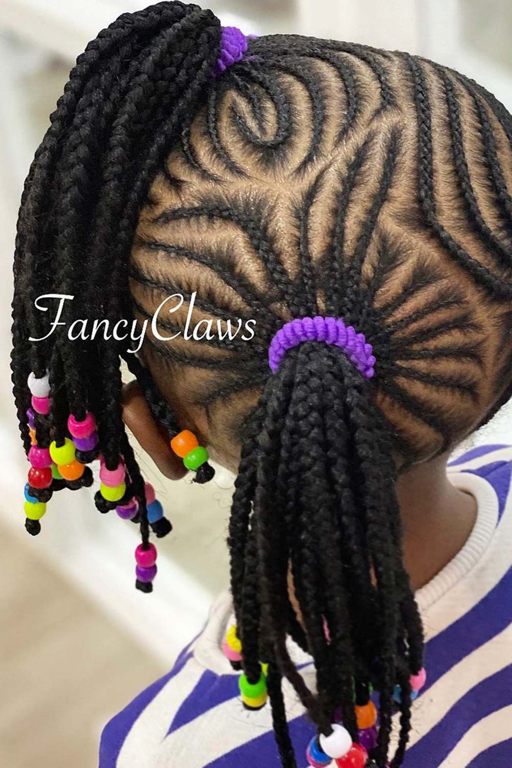 Cornrows with Ponytails and Beads