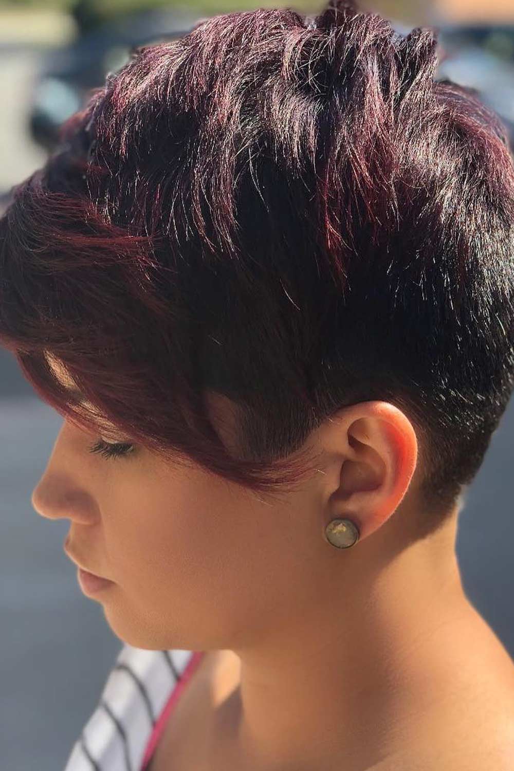 Straight Pixie With Side Bang and Low Fade