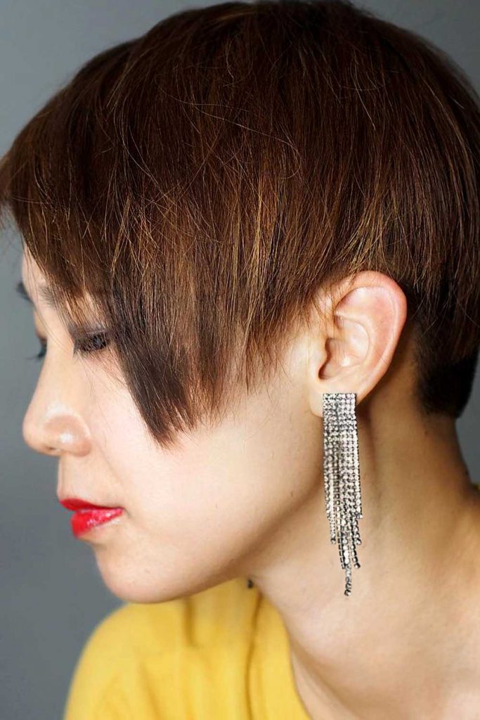 Tapered Long Pixie with An Elongated Fringe #pixiecut #shorthaircut