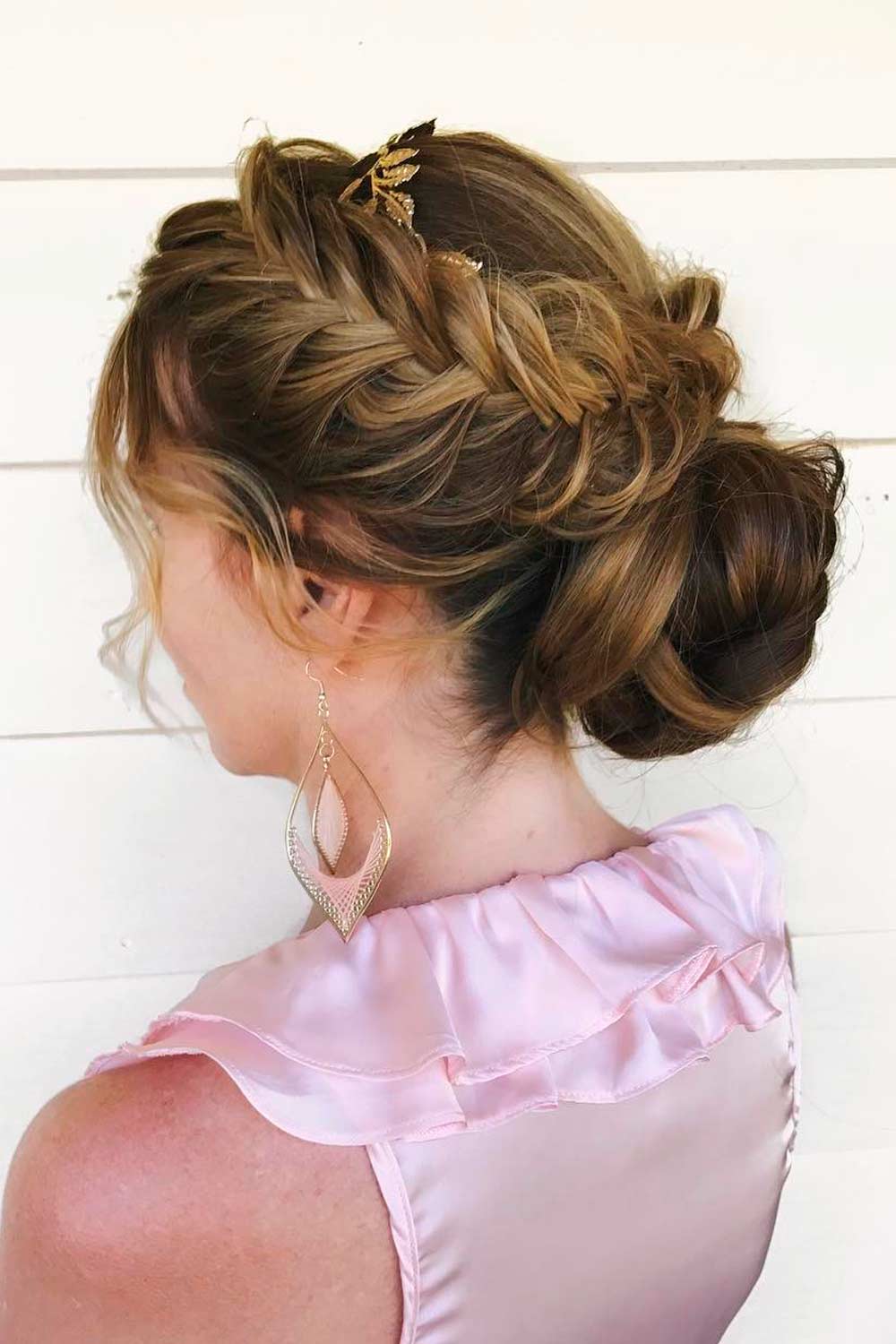 Crown Braid With Bun Prom Hairstyles