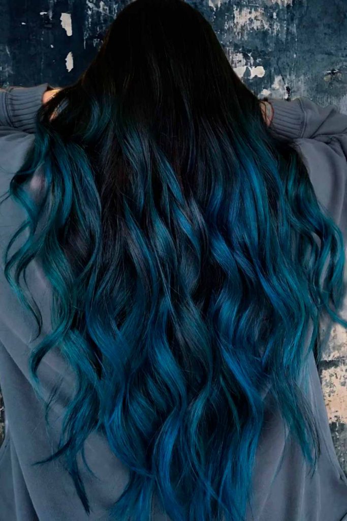 dark teal ombre hair