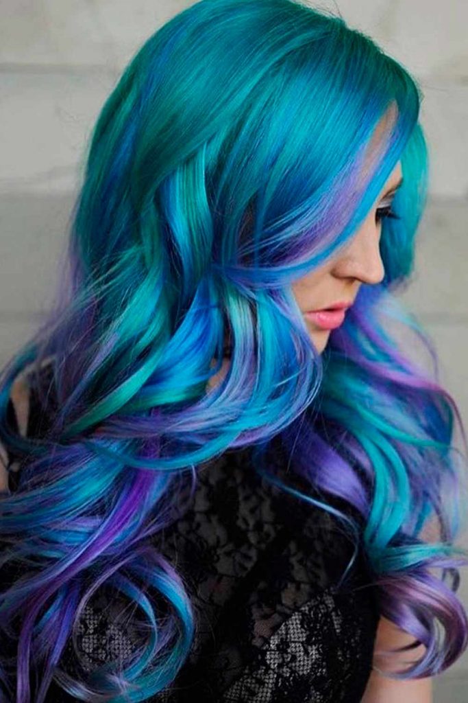 Teal With Purple Ends