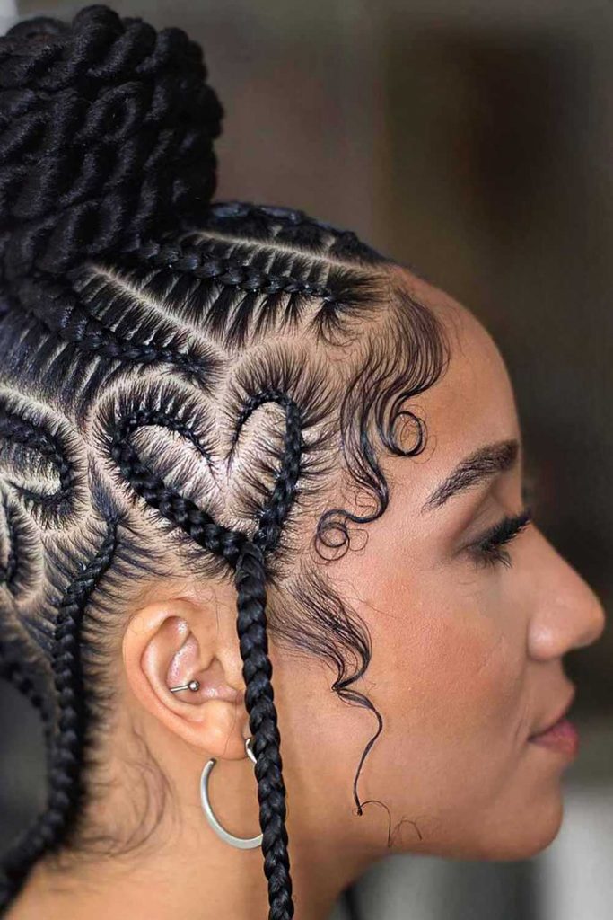 Tribal Braids with Heart-Shaped Temples
