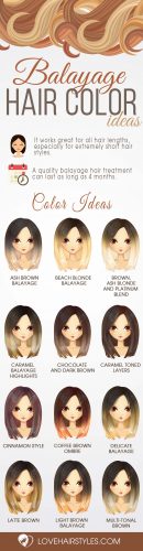 Infographics Balayage Hair Brown Caramel Tones & Shades