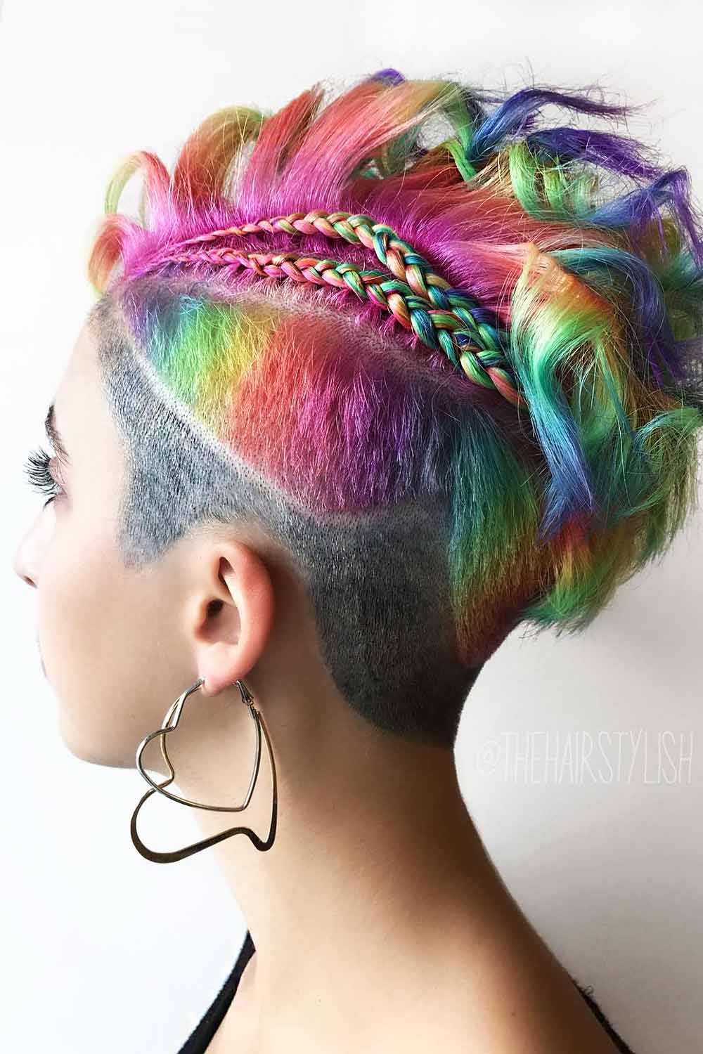 Hairstyles With Rainbow Braids #undercuthairstyles #undercutwomen